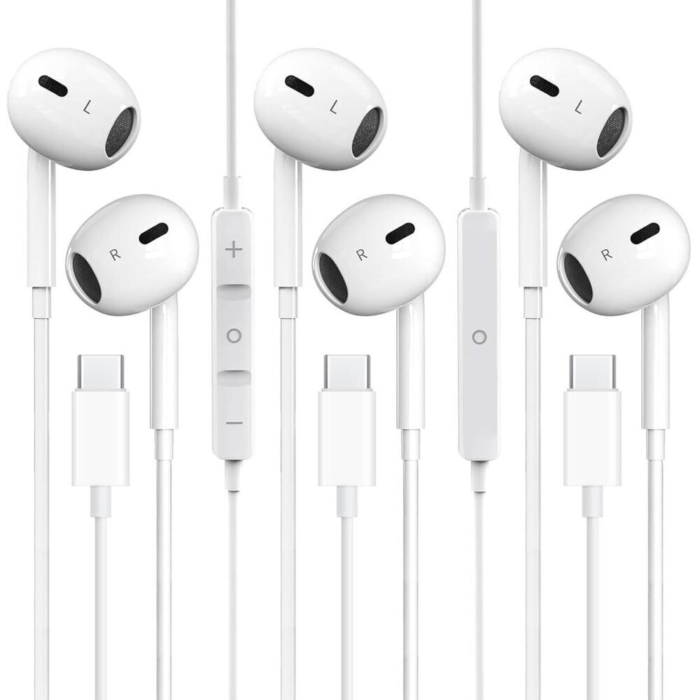 USB C Headphones for iPhone 17 16 15, for iPad Pro 【3 Pack】 Type-C Earphones wit
